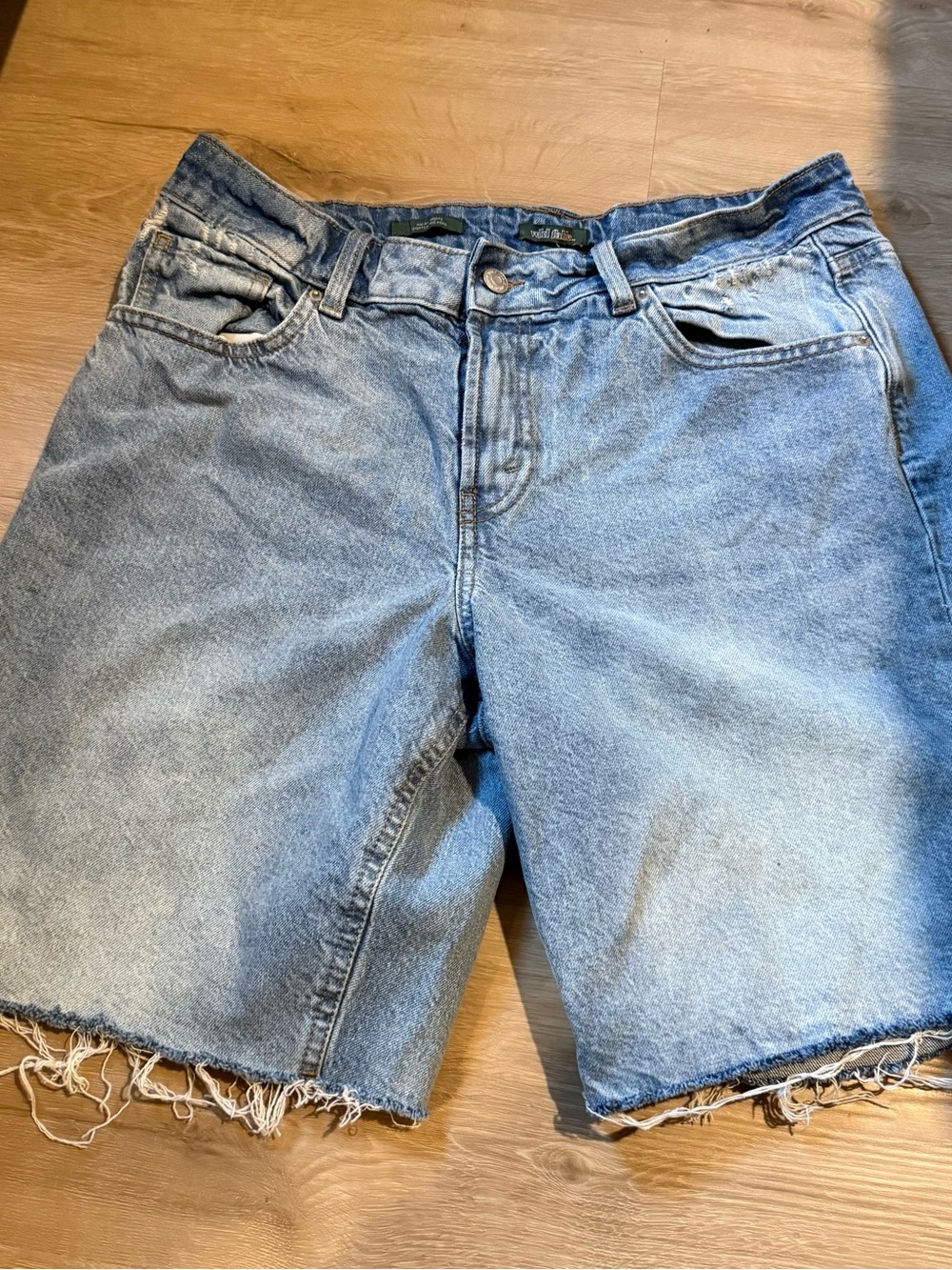 wild fable Light Blue Raw-Hem Denim Cutoff Shorts